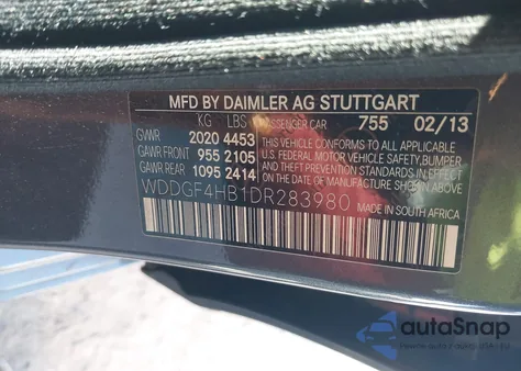 2013 Mercedes-Benz C 250 Sport from USA, damaged, VIN WDDGF4HB1DR283980